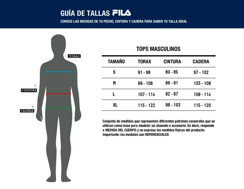 Guia de 2025 tallas fila