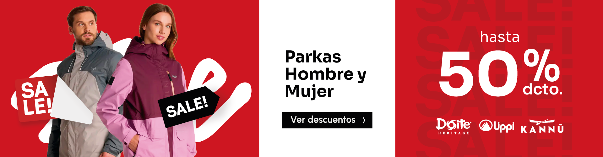 parka hombre y mujer 50%dcto